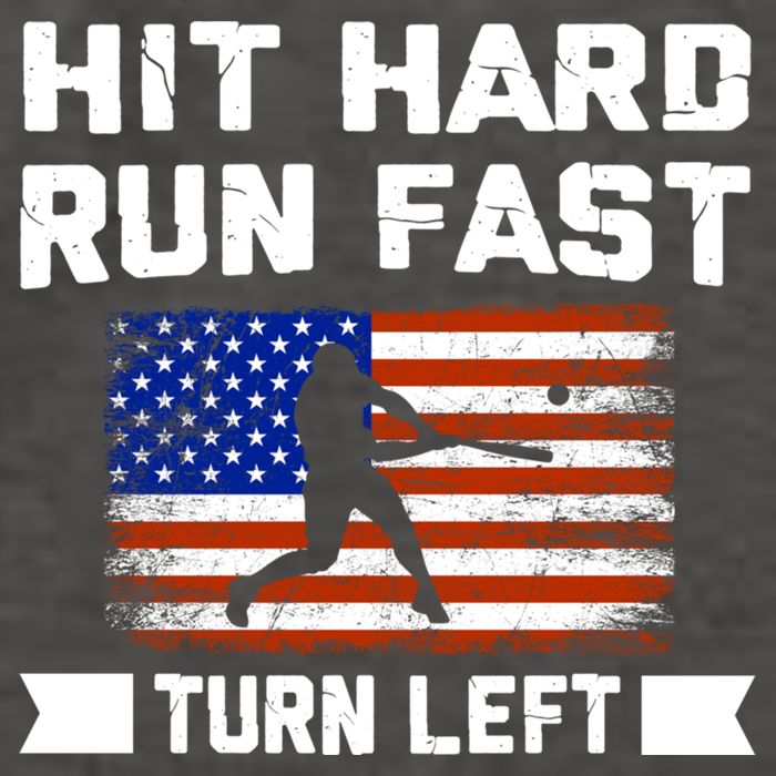 Hit Hard Run Fast Turn Left Baseball Gift Vector Backpack