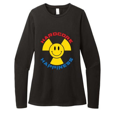 Hardcore Happiness Raver Smiley Face Rave Festival Womens CVC Long Sleeve Shirt