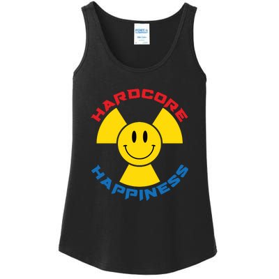 Hardcore Happiness Raver Smiley Face Rave Festival Ladies Essential Tank