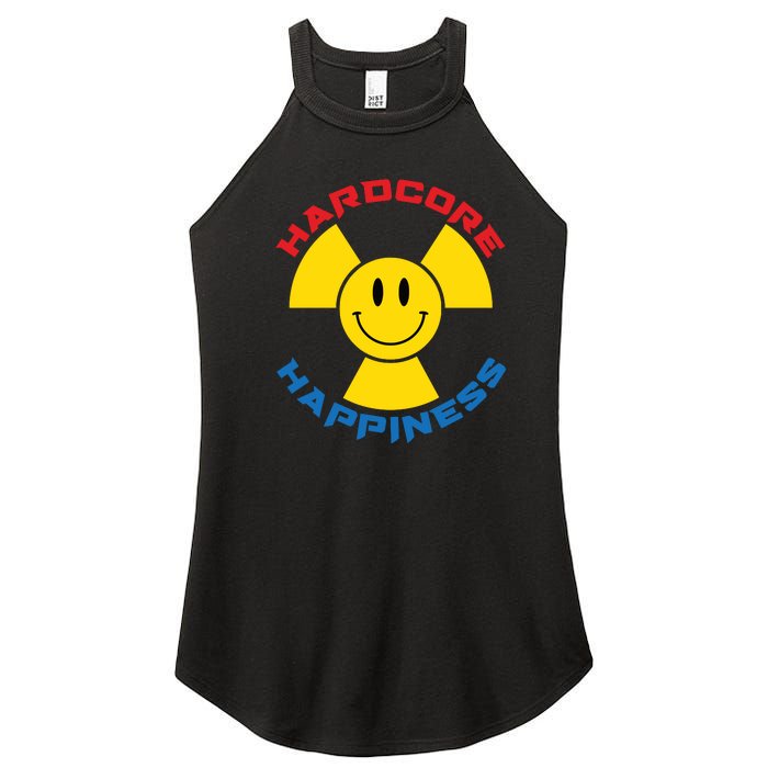 Hardcore Happiness Raver Smiley Face Rave Festival Women's Perfect Tri Rocker Tank