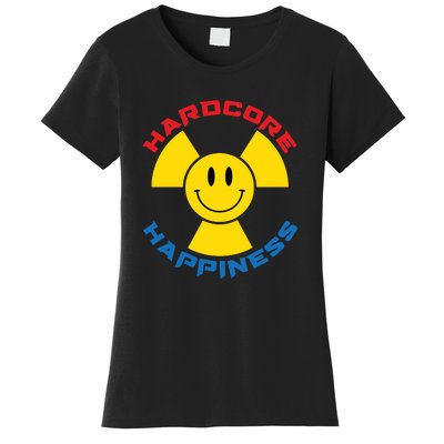 Hardcore Happiness Raver Smiley Face Rave Festival Women's T-Shirt