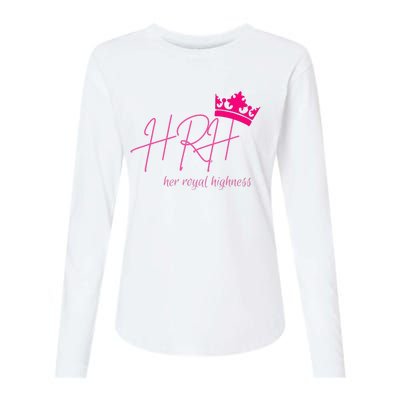 Hrh Her Royal Highness Pink Tiara Womens Cotton Relaxed Long Sleeve T-Shirt