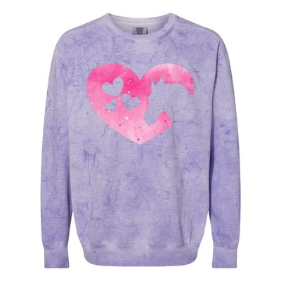 Heart Horseback Riding Cute Horse Lover Colorblast Crewneck Sweatshirt