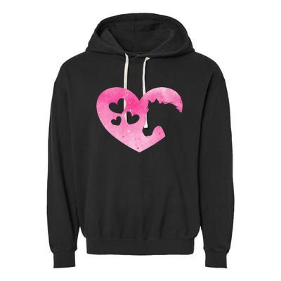 Heart Horseback Riding Cute Horse Lover Garment-Dyed Fleece Hoodie