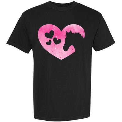 Heart Horseback Riding Cute Horse Lover Garment-Dyed Heavyweight T-Shirt