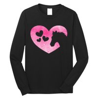 Heart Horseback Riding Cute Horse Lover Long Sleeve Shirt