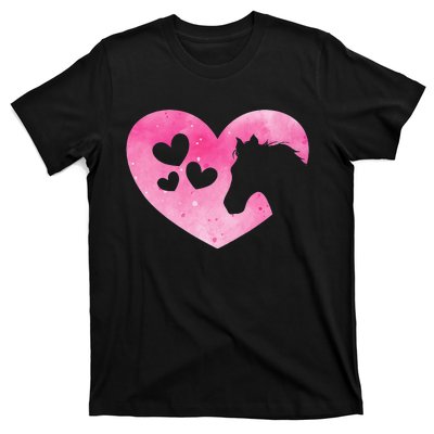 Heart Horseback Riding Cute Horse Lover T-Shirt