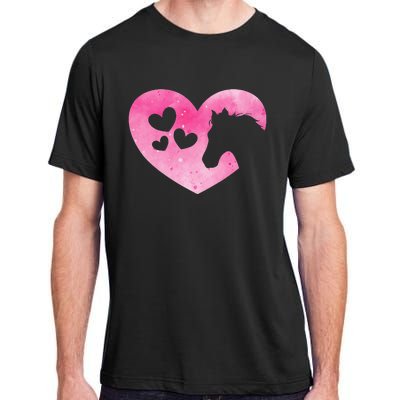 Heart Horseback Riding Cute Horse Lover Adult ChromaSoft Performance T-Shirt