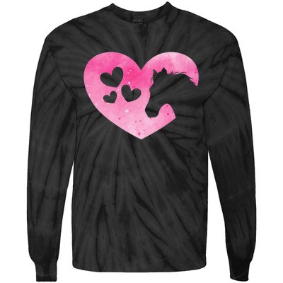 Heart Horseback Riding Cute Horse Lover Tie-Dye Long Sleeve Shirt