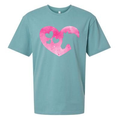 Heart Horseback Riding Cute Horse Lover Sueded Cloud Jersey T-Shirt