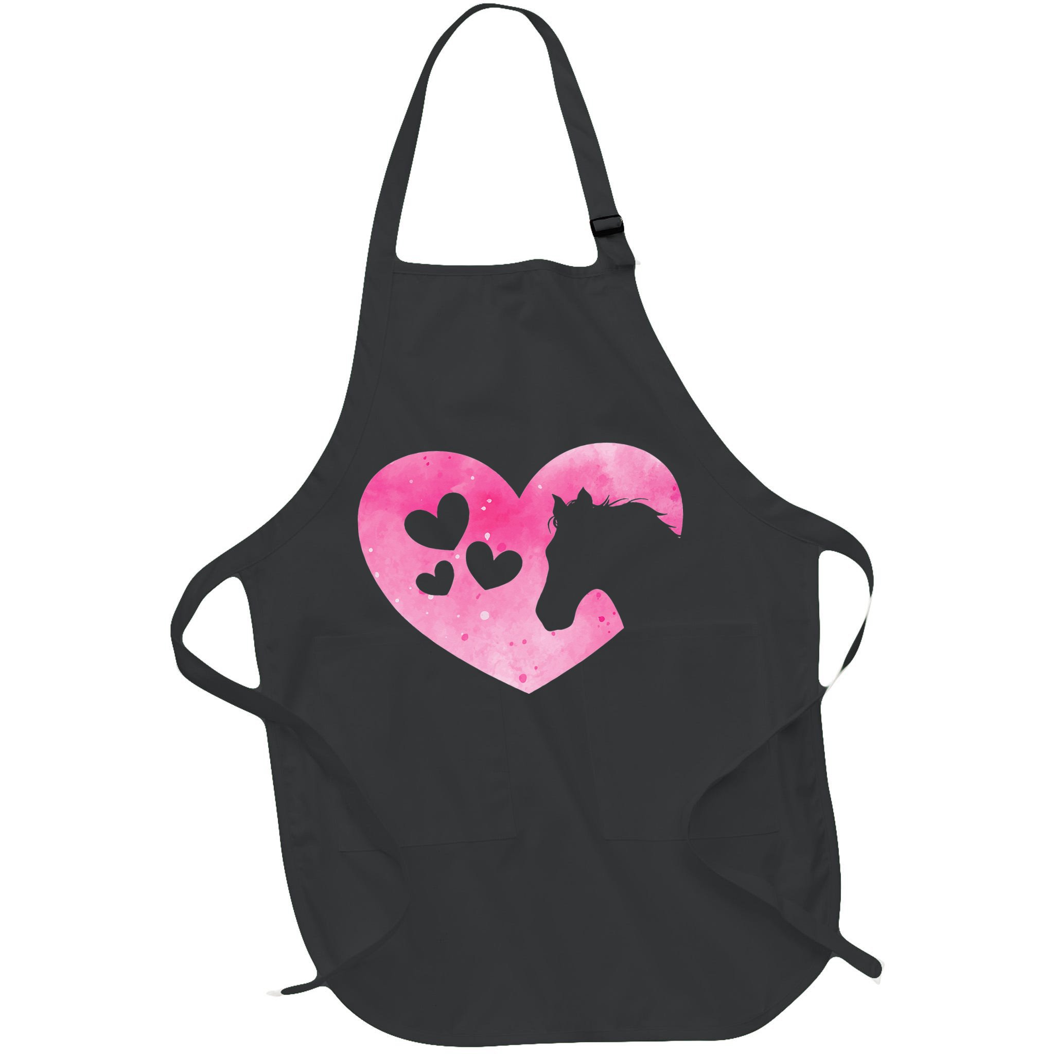 Heart Horseback Riding Cute Horse Lover Pink Horse Apron