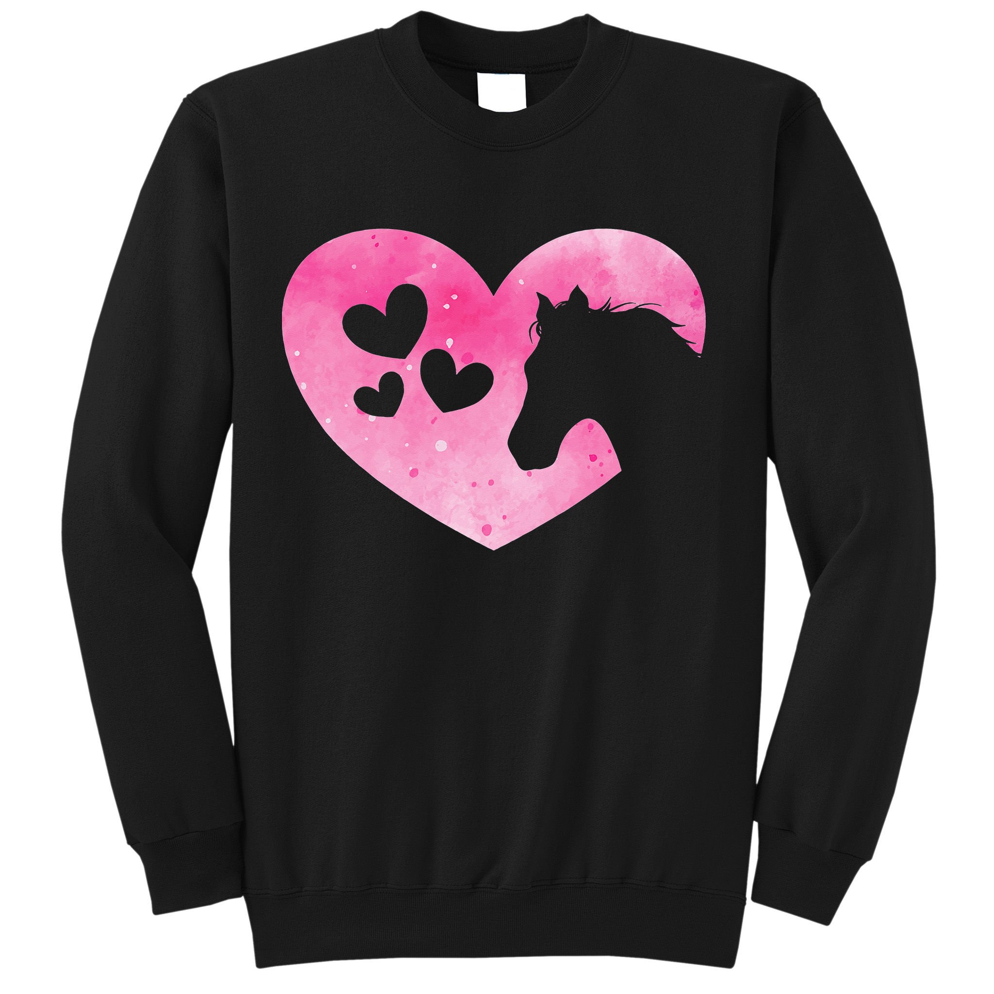 Heart Horseback Riding Cute Horse Lover Pink Horse Sweatshirt