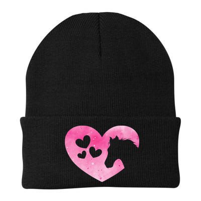 Heart Horseback Riding Cute Horse Lover Pink Horse Beanie