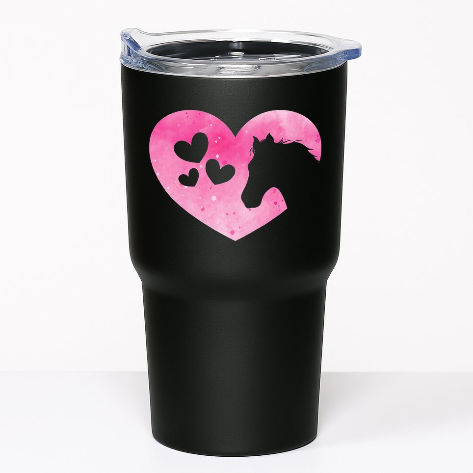 Heart Horseback Riding Cute Horse Lover Pink Horse Tumbler