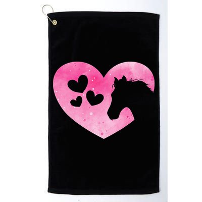 Heart Horseback Riding Cute Horse Lover Pink Horse Golf Towel