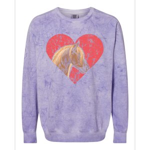 Heart Horse Racing Derby Horse Lovers Jockey Cow Ranchero Cool Gift Colorblast Crewneck Sweatshirt