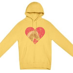 Heart Horse Racing Derby Horse Lovers Jockey Cow Ranchero Cool Gift Premium Pullover Hoodie