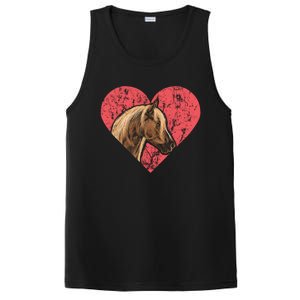 Heart Horse Racing Derby Horse Lovers Jockey Cow Ranchero Cool Gift PosiCharge Competitor Tank