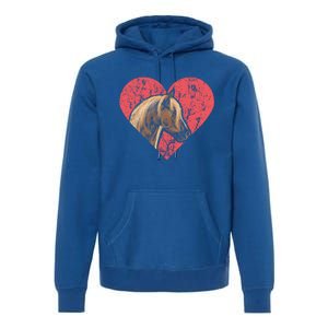 Heart Horse Racing Derby Horse Lovers Jockey Cow Ranchero Cool Gift Premium Hoodie