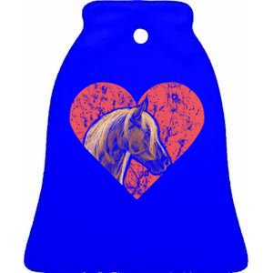 Heart Horse Racing Derby Horse Lovers Jockey Cow Ranchero Cool Gift Ceramic Bell Ornament