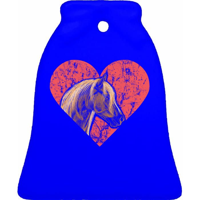 Heart Horse Racing Derby Horse Lovers Jockey Cow Ranchero Cool Gift Ceramic Bell Ornament