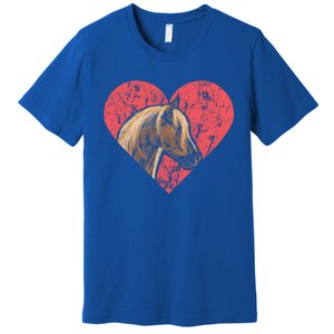 Heart Horse Racing Derby Horse Lovers Jockey Cow Ranchero Cool Gift Premium T-Shirt