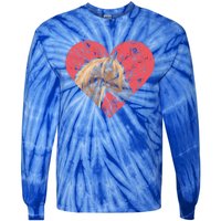 Heart Horse Racing Derby Horse Lovers Jockey Cow Ranchero Cool Gift Tie-Dye Long Sleeve Shirt