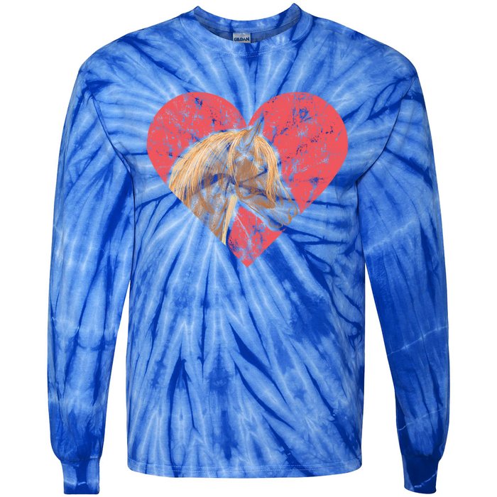 Heart Horse Racing Derby Horse Lovers Jockey Cow Ranchero Cool Gift Tie-Dye Long Sleeve Shirt