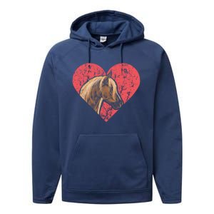 Heart Horse Racing Derby Horse Lovers Jockey Cow Ranchero Cool Gift Performance Fleece Hoodie