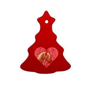 Heart Horse Racing Derby Horse Lovers Jockey Cow Ranchero Cool Gift Ceramic Tree Ornament