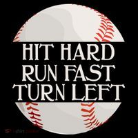 Hit Hard Run Fast Turn Left Funny Baseball City Backpack