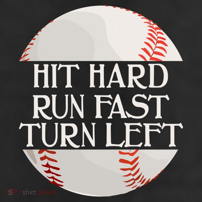 Hit Hard Run Fast Turn Left Funny Baseball 11oz C Handle Ceramic Mug