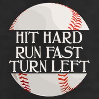 Hit Hard Run Fast Turn Left Funny Baseball 15oz Campfire Ceramic Mug