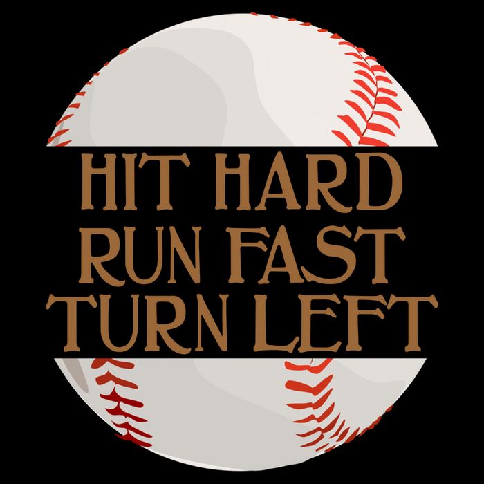 Hit Hard Run Fast Turn Left Funny Baseball 16oz Travel Tumbler