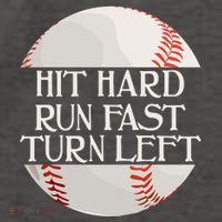Hit Hard Run Fast Turn Left Funny Baseball Vector Backpack