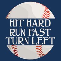 Hit Hard Run Fast Turn Left Funny Baseball 7-Panel Snapback Hat