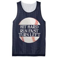 Hit Hard Run Fast Turn Left Funny Baseball Mesh Reversible Basketball Jersey Tank