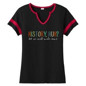 History Huh Red White And Royal Blue Ladies Halftime Notch Neck Tee