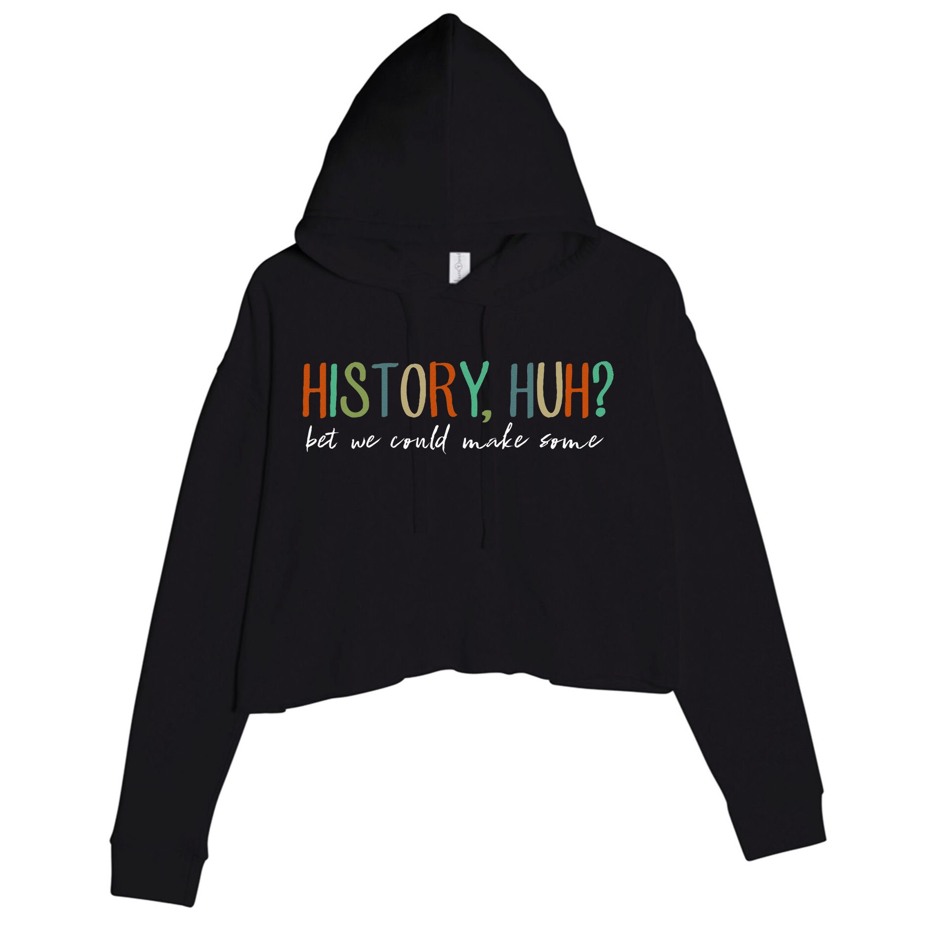 History Huh Red White And Royal Blue Crop Fleece Hoodie
