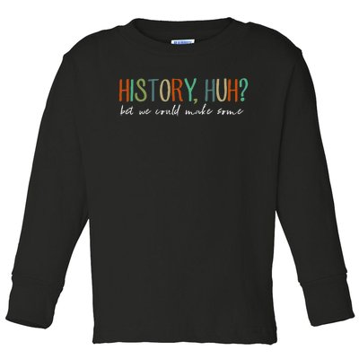 History Huh Red White And Royal Blue Toddler Long Sleeve Shirt