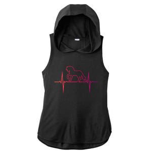 Heartbeat Horse Racing Horse Lovers Jockey Cow Ranchero Gift Ladies PosiCharge Tri-Blend Wicking Draft Hoodie Tank