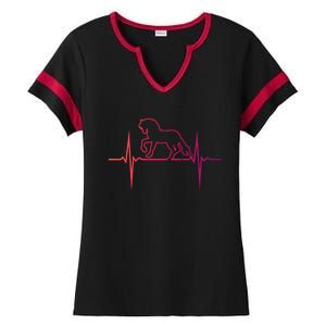 Heartbeat Horse Racing Horse Lovers Jockey Cow Ranchero Gift Ladies Halftime Notch Neck Tee