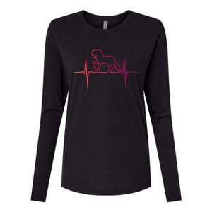 Heartbeat Horse Racing Horse Lovers Jockey Cow Ranchero Gift Womens Cotton Relaxed Long Sleeve T-Shirt