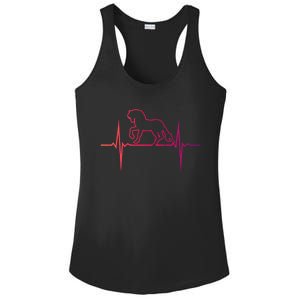 Heartbeat Horse Racing Horse Lovers Jockey Cow Ranchero Gift Ladies PosiCharge Competitor Racerback Tank