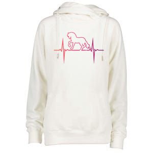 Heartbeat Horse Racing Horse Lovers Jockey Cow Ranchero Gift Womens Funnel Neck Pullover Hood