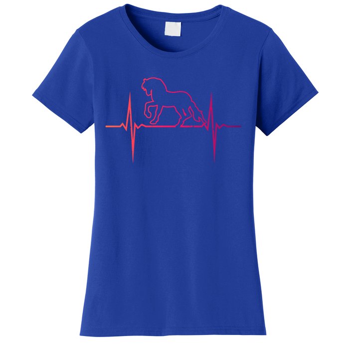 Heartbeat Horse Racing Horse Lovers Jockey Cow Ranchero Gift Women's T-Shirt