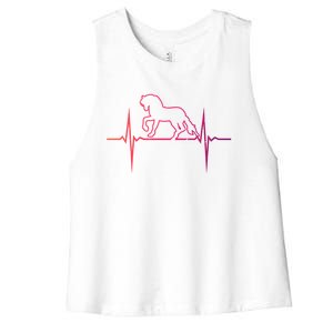 Heartbeat Horse Racing Horse Lovers Jockey Cow Ranchero Gift Women's Racerback Cropped Tank