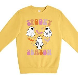 Happy Halloween Retro Groovy Spooky Season Premium Crewneck Sweatshirt