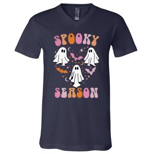 Happy Halloween Retro Groovy Spooky Season V-Neck T-Shirt