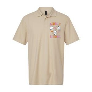 Happy Halloween Retro Groovy Spooky Season Softstyle Adult Sport Polo